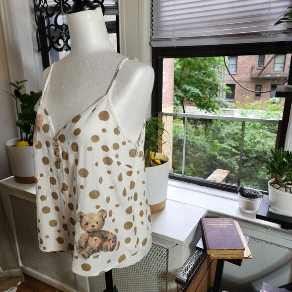 Sleeveless with straps Top reworked with hand made patches, one of 1 - Picture 2 of 12